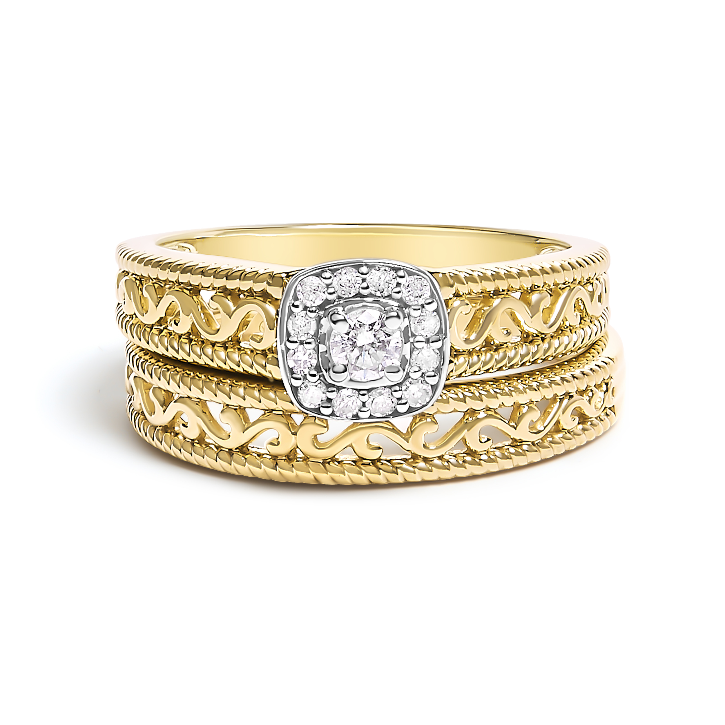 14k Yellow Gold Plated .925 Sterling Silver